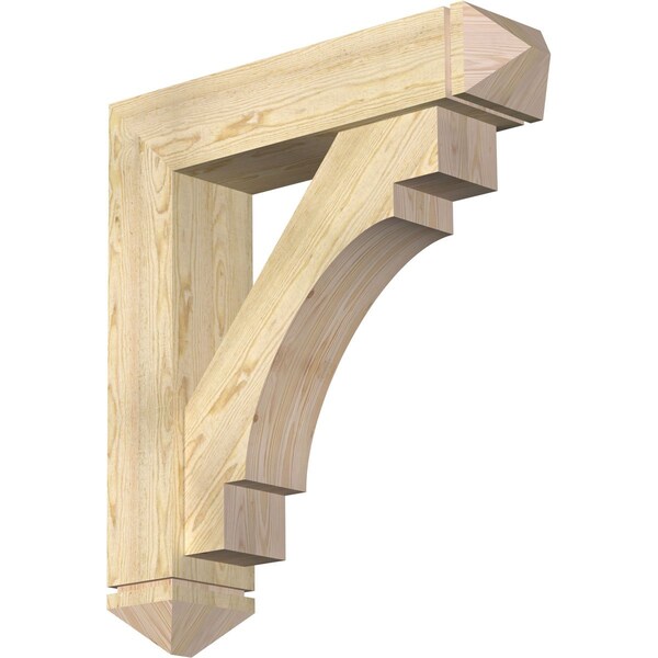 Ekena Millwork Merced Arts and Crafts Rough Sawn Bracket w/ Offset Brace, Douglas Fir, 8"W x 34"D x 38"H BKT0806X34X38MRC03RDF - main
